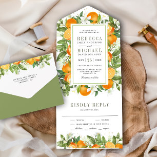 Invitation Tout En Un Mariage Citron Orange Tangerine Rustique