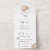 Invitation Tout En Un Mariage Citrouilles blancs Boho Terracotta RSVP (À l'intérieur)