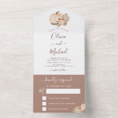 Invitation Tout En Un Mariage Citrouilles blancs Boho Terracotta RSVP (À l'intérieur)