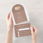 Invitation Tout En Un Mariage Citrouilles blancs Boho Terracotta RSVP (Déchirure)