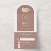 Invitation Tout En Un Mariage Citrouilles blancs Boho Terracotta RSVP (À l'intérieur)