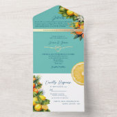 Invitation Tout En Un Mariage Citrus orange citron (À l'intérieur)