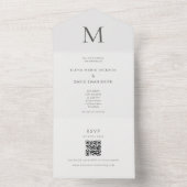 Invitation Tout En Un Mariage Civil Initial Unique (À l'intérieur)