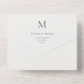 Invitation Tout En Un Mariage Civil Initial Unique (Verso)