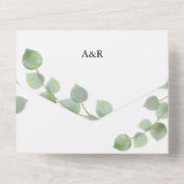 Invitation Tout En Un Mariage Classique Eucalyptus et Or (Verso)