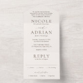 Invitation Tout En Un Mariage classique ivoire élégant (À l'intérieur)