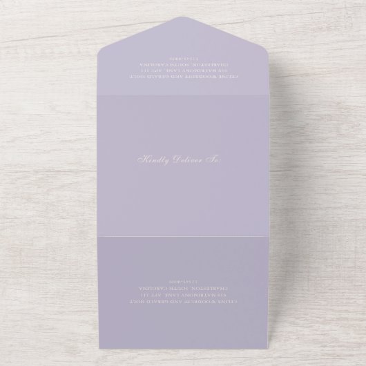 Invitation Tout En Un Mariage classique Lilac élégant (Dehors)