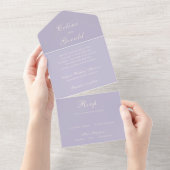 Invitation Tout En Un Mariage classique Lilac élégant (Déchirure)