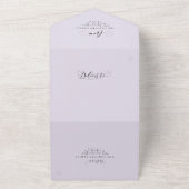 Invitation Tout En Un Mariage classique lilas violet élégant (Dehors)