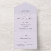 Invitation Tout En Un Mariage classique lilas violet élégant (À l'intérieur)