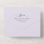 Invitation Tout En Un Mariage classique lilas violet élégant (Verso)
