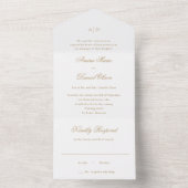 Invitation Tout En Un Mariage Classique Or Propre (À l'intérieur)