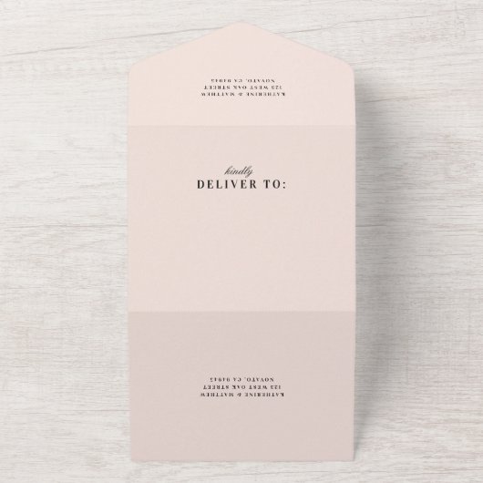 Invitation Tout En Un Mariage classique rose vif élégant (Dehors)
