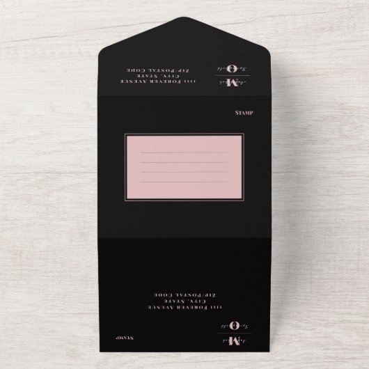 Invitation Tout En Un Mariage Classique Rouge Foncé  (Dehors)