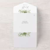 Invitation Tout En Un Mariage Code QR Arche Dorée de Verdure Rustique (Dehors)