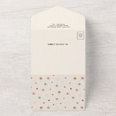 Invitation Tout En Un Mariage Code QR Fleurs Délicates Rétro Groovy des (Dehors)