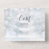Invitation Tout En Un Mariage Code QR Flocons de Neige Hivernaux (Verso)