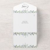 Invitation Tout En Un Mariage Code QR Floral Monogramme de Script  (Dehors)