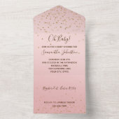 Invitation Tout En Un Mariage Confetti rose (À l'intérieur)