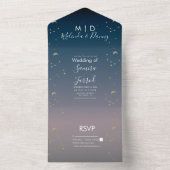 Invitation Tout En Un Mariage Constellation Or Ciel Ombre (À l'intérieur)