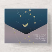 Invitation Tout En Un Mariage Constellation Or Ciel Ombre (Verso)
