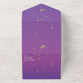 Invitation Tout En Un Mariage Constellation Or Ombre Pourpre (Dehors)