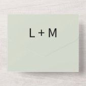 Invitation Tout En Un Mariage contemporain Sage Cactus (Verso)