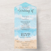 Invitation Tout En Un Mariage côtier de l'océan bleu (À l'intérieur)