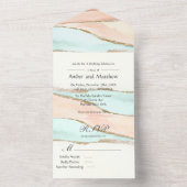 Invitation Tout En Un Mariage d'âge de l'alcool corail et turquoise (À l'intérieur)