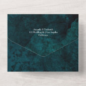 Invitation Tout En Un Mariage d'âge Turquoise et Gold (Verso)