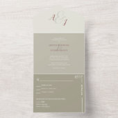 Invitation Tout En Un Mariage d'albâtre chic (À l'intérieur)