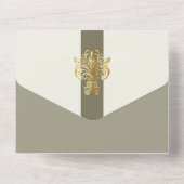 Invitation Tout En Un Mariage d'albâtre chic (Verso)