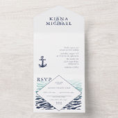 Invitation Tout En Un Mariage d'Ancre Blue Wave ID836 (À l'intérieur)