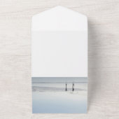 Invitation Tout En Un Mariage d'Ancres nautiques bleu marine (Dehors)