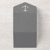 Invitation Tout En Un Mariage d'Ancres nautiques simple | Gris (Dehors)