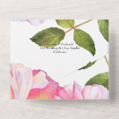 Invitation Tout En Un Mariage dans le jardin rose (Verso)