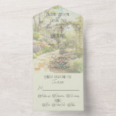 Invitation Tout En Un Mariage dans le jardin vert (À l'intérieur)