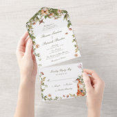 Invitation Tout En Un Mariage dans un jardin forestier boisé (Déchirure)