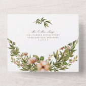 Invitation Tout En Un Mariage dans un jardin forestier boisé (Verso)