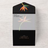 Invitation Tout En Un Mariage d'aquarelle Bird of Paradise (Dehors)