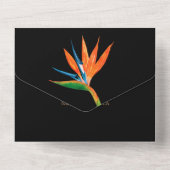 Invitation Tout En Un Mariage d'aquarelle Bird of Paradise (Verso)