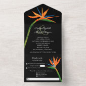 Invitation Tout En Un Mariage d'aquarelle Bird of Paradise (À l'intérieur)