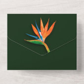 Invitation Tout En Un Mariage d'aquarelle Bird of Paradise (Verso)