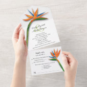 Invitation Tout En Un Mariage d'aquarelle Bird of Paradise (Déchirure)
