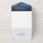 Invitation Tout En Un Mariage d'aquarelle bleu marine moderne All In One (Dehors)