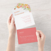 Invitation Tout En Un Mariage d'aquarelle Citrus (Déchirure)