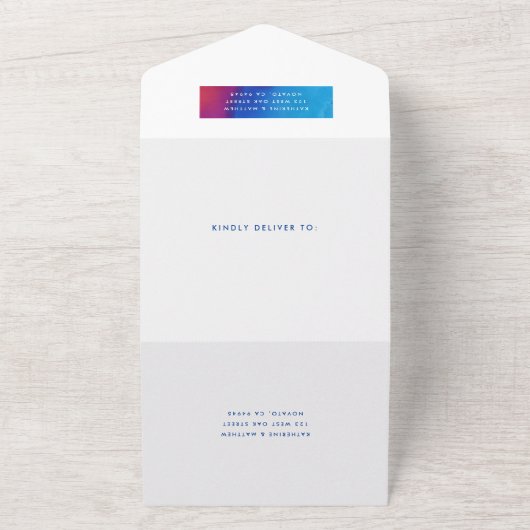 Invitation Tout En Un Mariage d'aquarelle d'art moderne (Dehors)