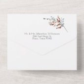 Invitation Tout En Un Mariage d'aquarelle du cerf et du feuillage d'hive (Verso)