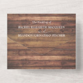 Invitation Tout En Un Mariage d'aquarelle en bois rustique (Verso)
