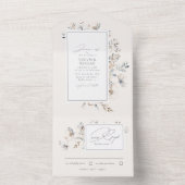 Invitation Tout En Un Mariage d'aquarelle Fleur sauvage Delicate ID1102 (À l'intérieur)